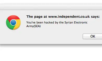 warning: you have been hacked by syrian electronic army