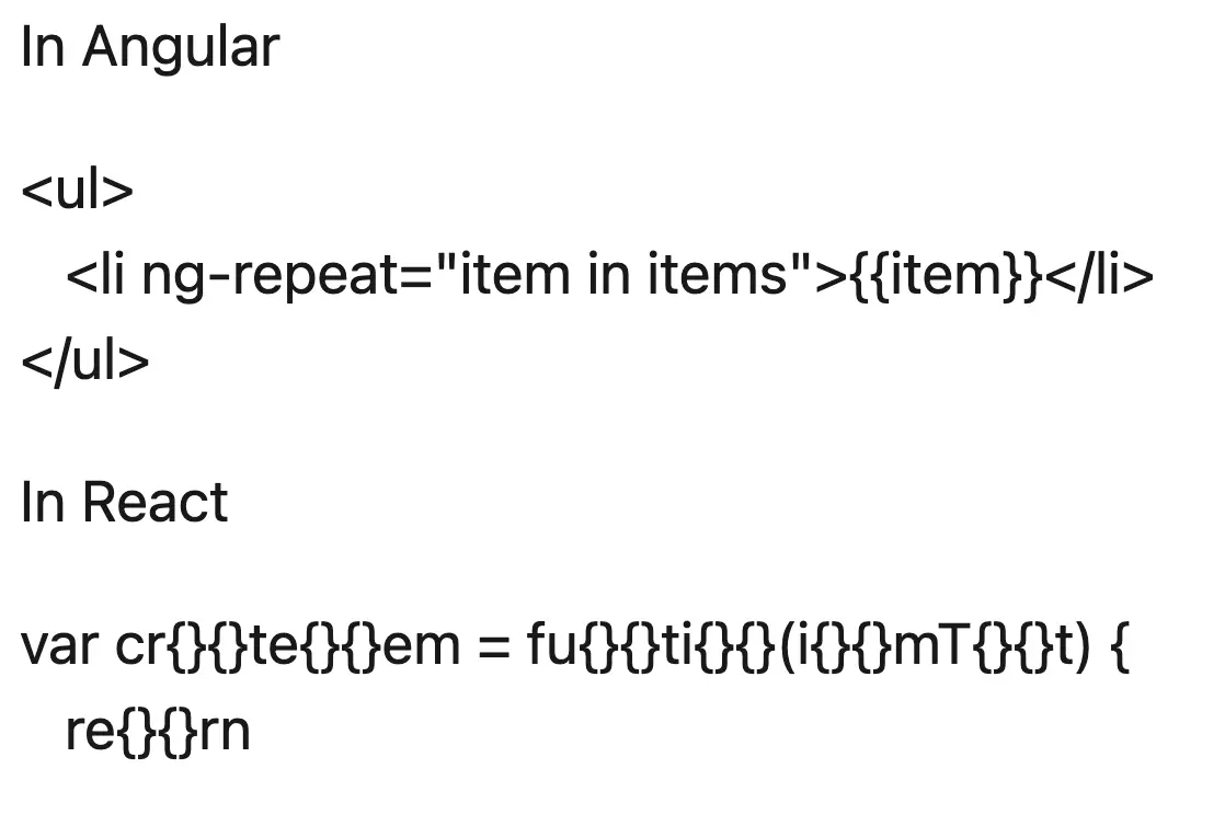 functions in react vs angularjs